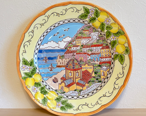 飾り皿 イタリア風景 (アマルフィ海岸 ポジターノ) その他アート la