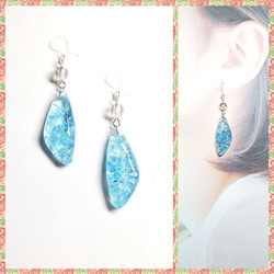 No.614-B ドライフラワー☆かすみ草☆レジンピアス・イヤリング ピアス