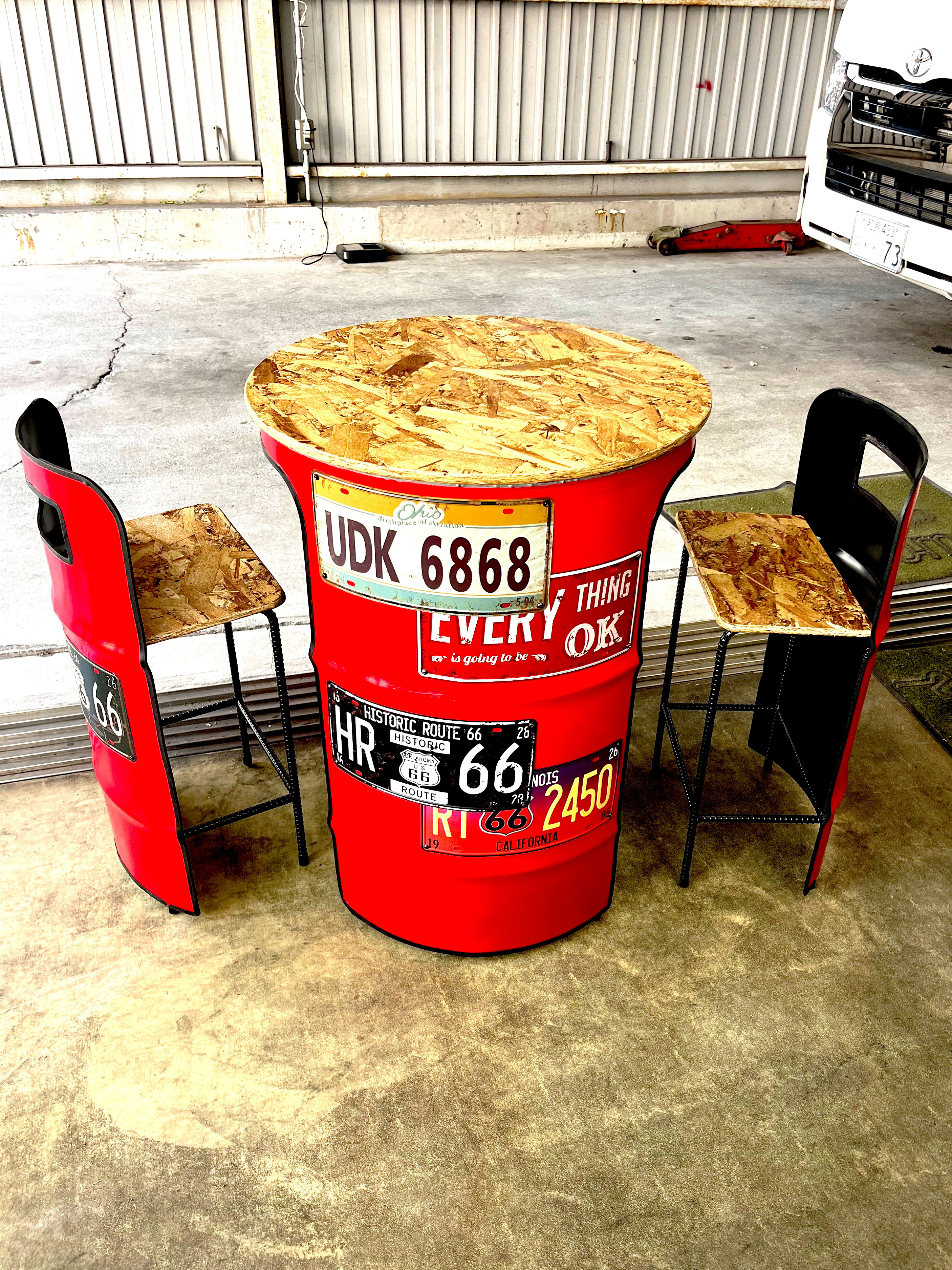 ドラム缶リメイクテーブル＆チェア