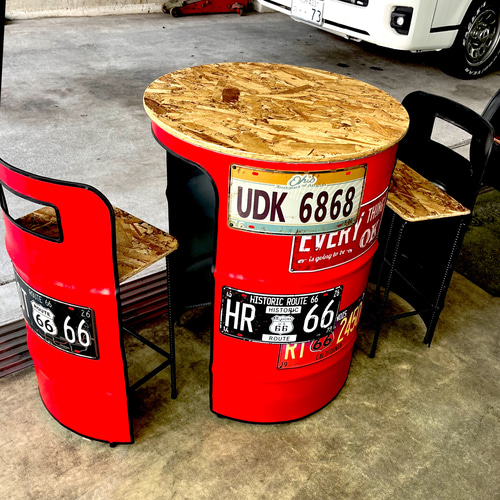 ドラム缶リメイクテーブル＆チェア 机・デスク SEA FLOWER 通販