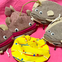 ふんわり♡マチ付ファスナーポーチ 16cm□レモンカラー イエロー