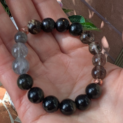 【星暦シリーズVol.1】★深層の目覚め★オブシディアン、ラブラドライト他　天然石ブレスレット 8001 8枚目の画像