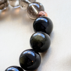 【星暦シリーズVol.1】★深層の目覚め★オブシディアン、ラブラドライト他　天然石ブレスレット 8001 5枚目の画像