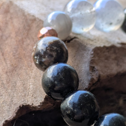 【星暦シリーズVol.1】★深層の目覚め★オブシディアン、ラブラドライト他　天然石ブレスレット 8001 6枚目の画像