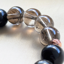 【星暦シリーズVol.1】★深層の目覚め★オブシディアン、ラブラドライト他　天然石ブレスレット 8001 4枚目の画像