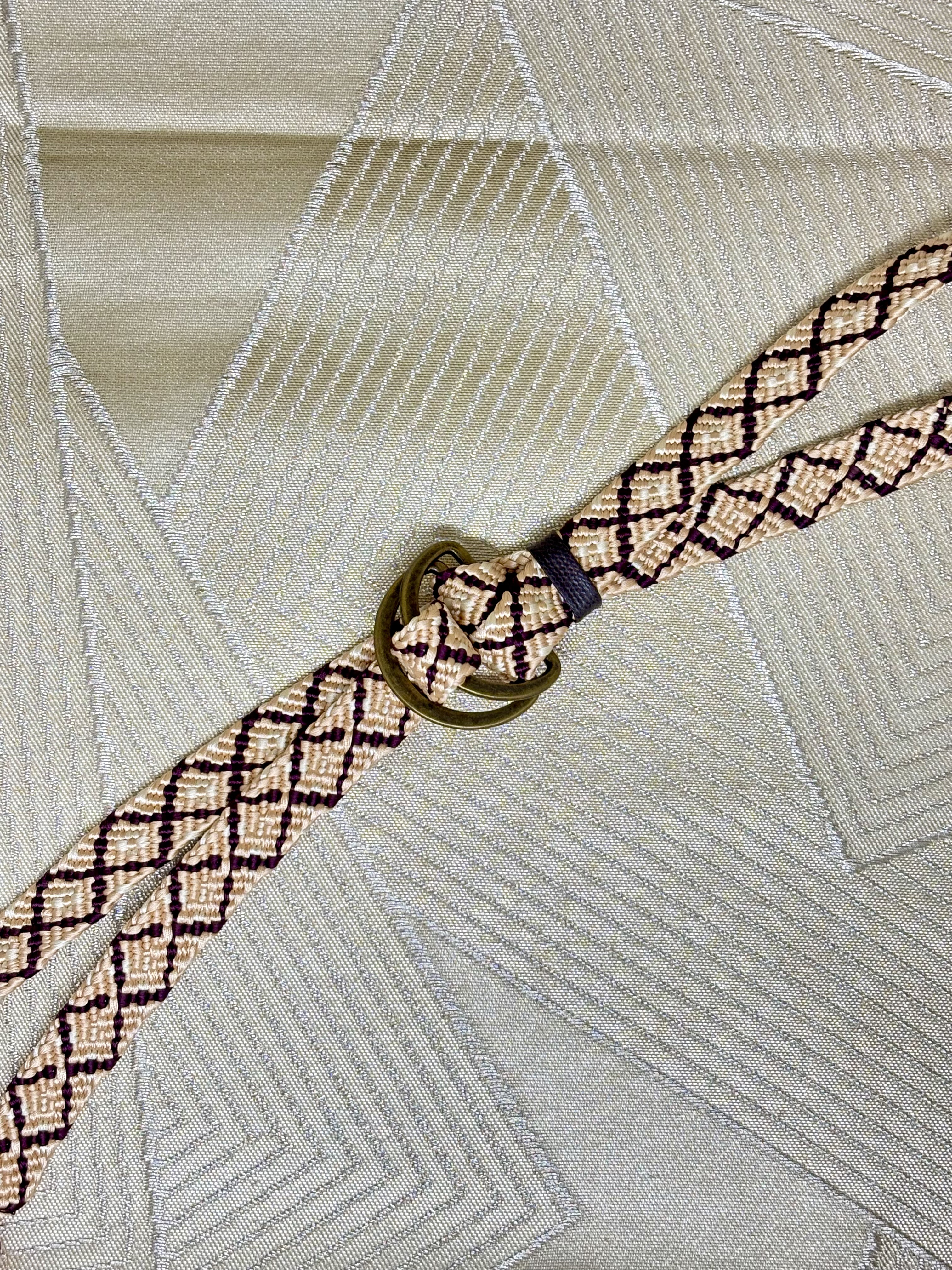 組紐帯締めベルト　菱花柄