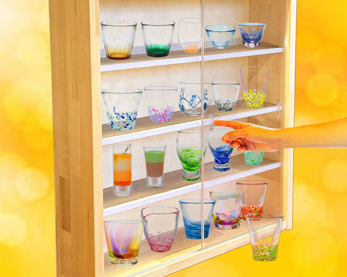 プチグラス 切子グラス 食器 グラス 収納 コレクションケース