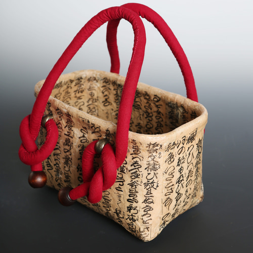 一閑張りバッグ（古文書 × 柿渋仕上げ） かごバッグ はなかご 通販