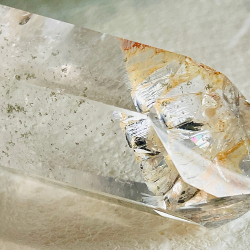 コパー（銅）内包 レインボー クリスタル 水晶 ポイント ポリッシュ