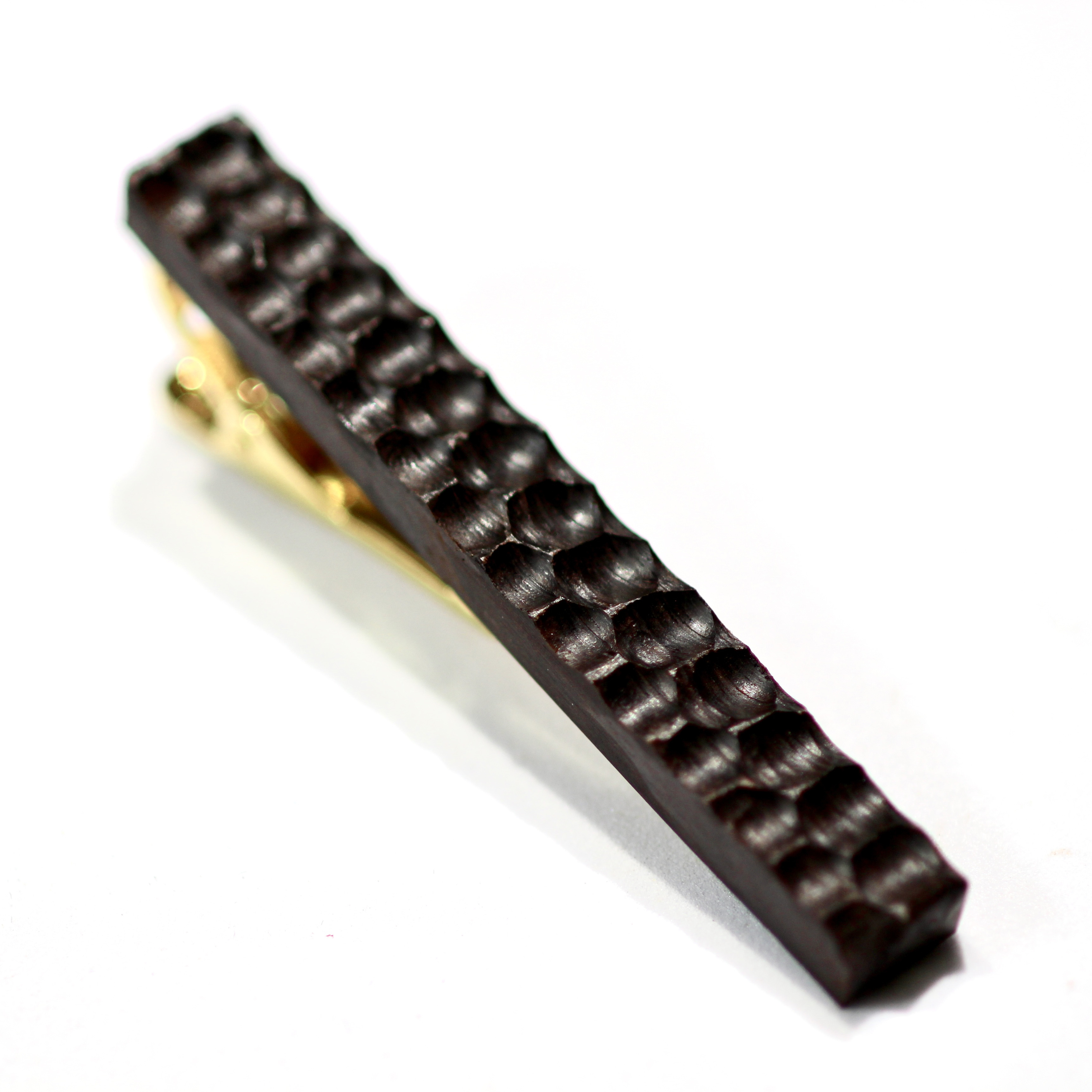 伝統技法_ウッドネクタイピン_エボニー_名栗加工_木のネクタイピン_黒_黒檀_父の日_プレゼント