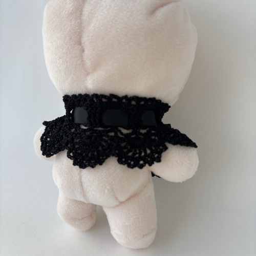 ぬい服 つけ襟 2本セット 黒 10～15cm ぬいぐるみ 着せ替え服 レース