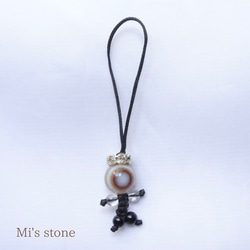 天眼石 お人形ストラップ⭐️ 天然石の御守り人形ストラップ⌇天眼石×オキニス その他アクセサリー