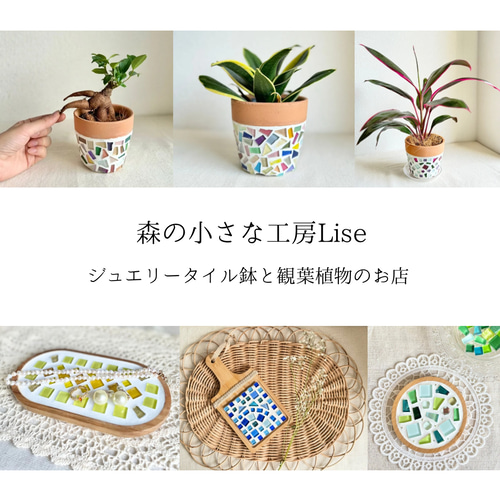 オーダー 受注 5号鉢 ステンドグラス ガラス タイル 植木鉢 フラワー