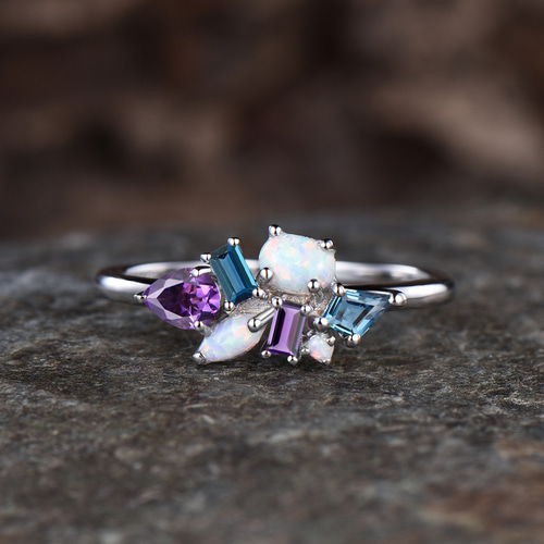 ハンドメイド　シルバーリング　アメジスト ハンドメイド スターリングシルバー ベラクルス アメジスト クリスタル