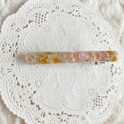 やわらか花＊イエローピンクのフラワーヘアピン 3枚目の画像