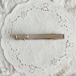 やわらか花＊イエローピンクのフラワーヘアピン 4枚目の画像