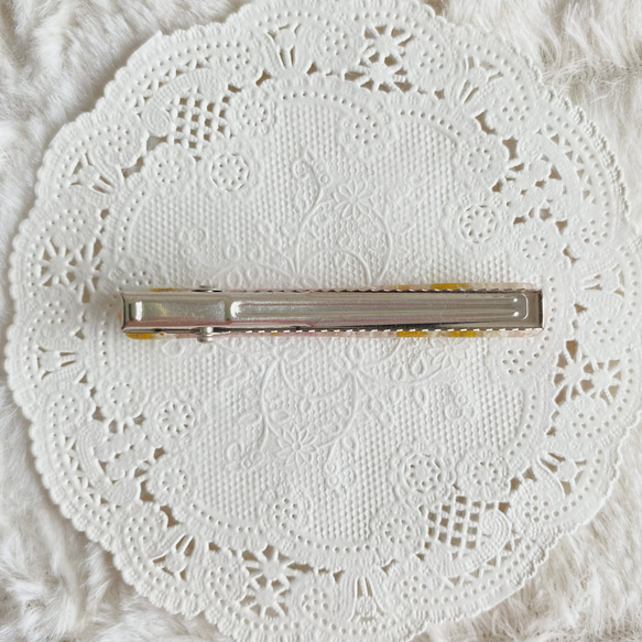 やわらか花＊イエローピンクのフラワーヘアピン 4枚目の画像