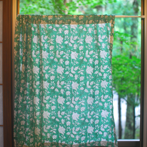 インド木版染☆カフェカーテン☆アジアン☆ジャイプール☆インド綿