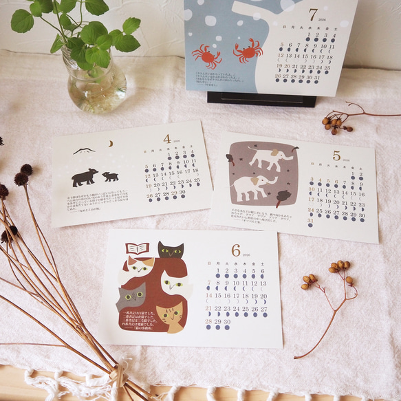 2026＊月の満ち欠けカレンダー☆宮沢賢治の物語（はがきサイズ） 10枚目の画像