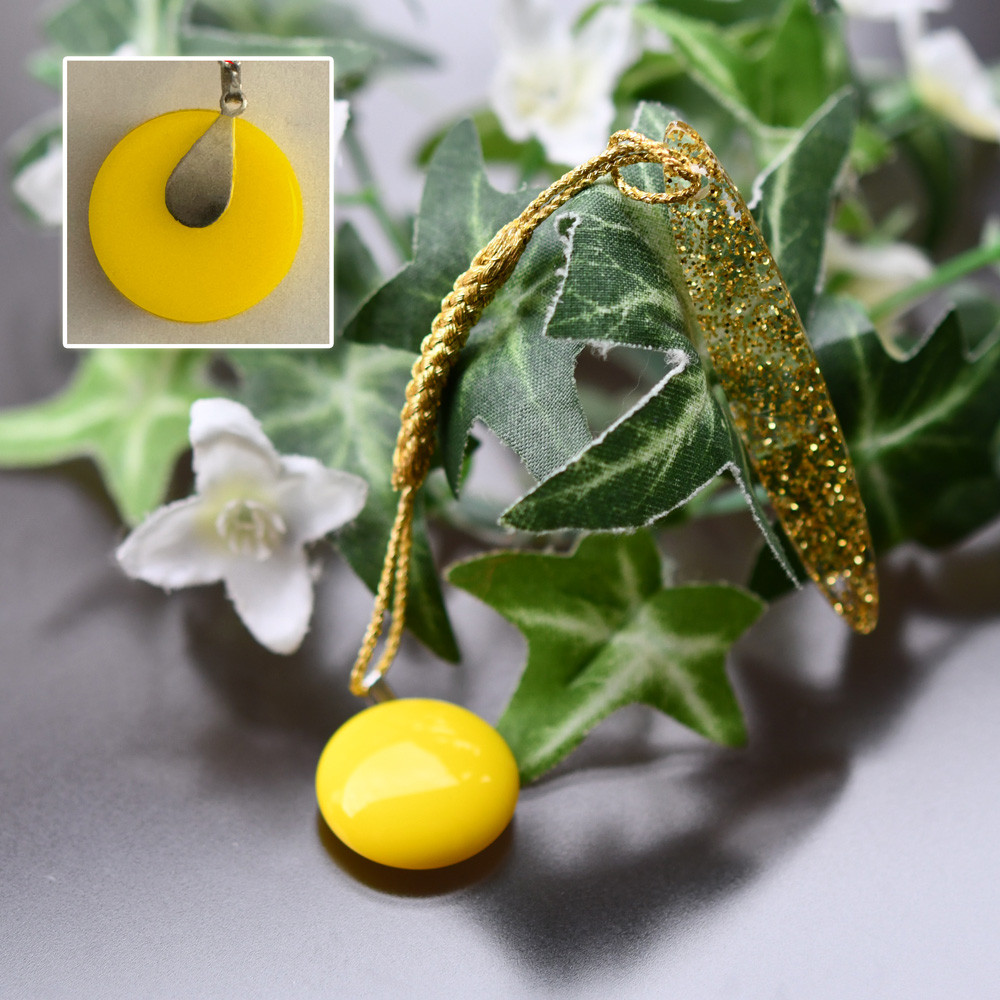 お月見　帯留め　根付け　ウサギと月