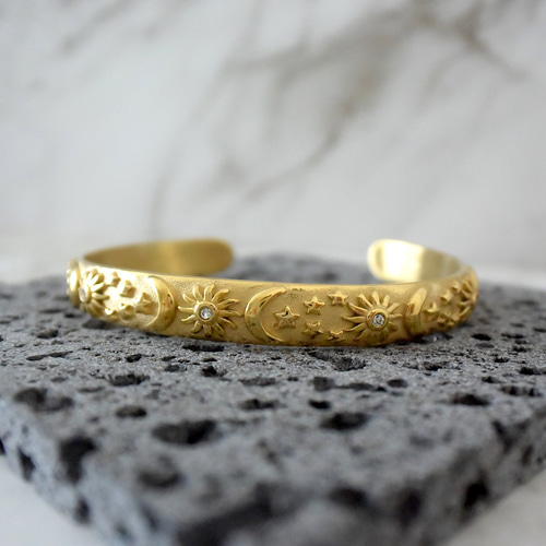 月と星と太陽のバングル ステンレス ゴールド バングル・リスト