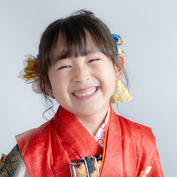 七五三7歳/3歳髪飾りS】人気の髪型編み込みひつじヘアアレンジ/小学生