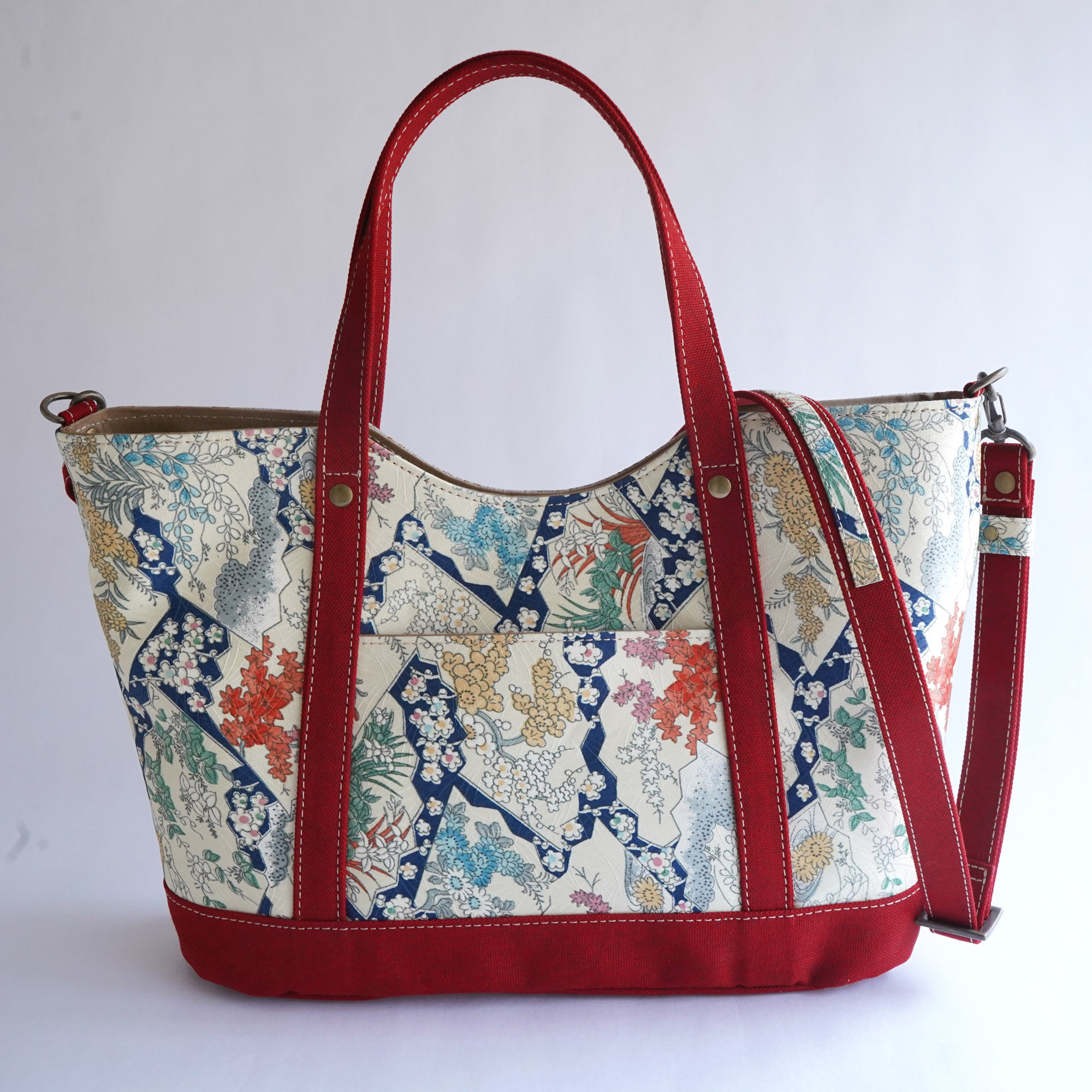 トートバッグ ハンドバッグ 着物地×革 【ループ】ZIZZ_loop_NO.229-w　後227【柄違い再入荷】