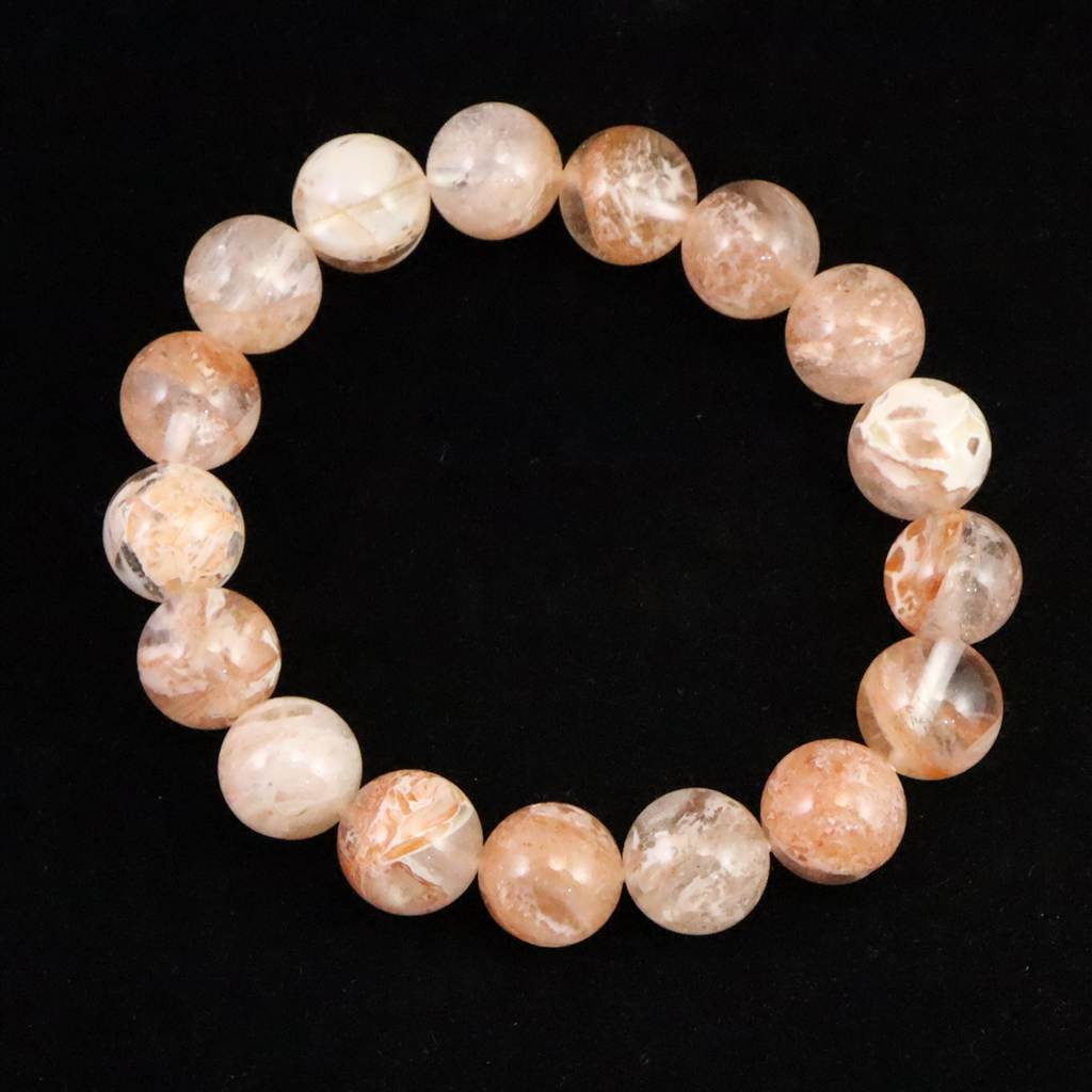 H&E社 ピンクファイア アゼツライト 12mmブレスレット  42.5g #75562