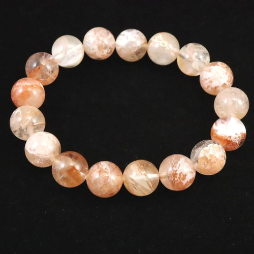 ピンクファイアーアゼツライト　φ約12㎜　丸珠　ブレスレット　H&E社 H&E社 ピンクファイア アゼツライト 12mmブレスレット 42.2g #23127