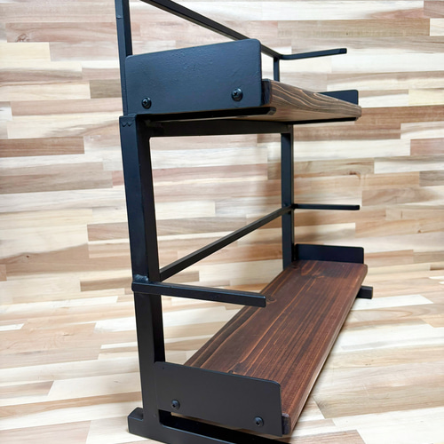 アイアン2段本棚、ブックスタンド 本棚・絵本棚・マガジンラック