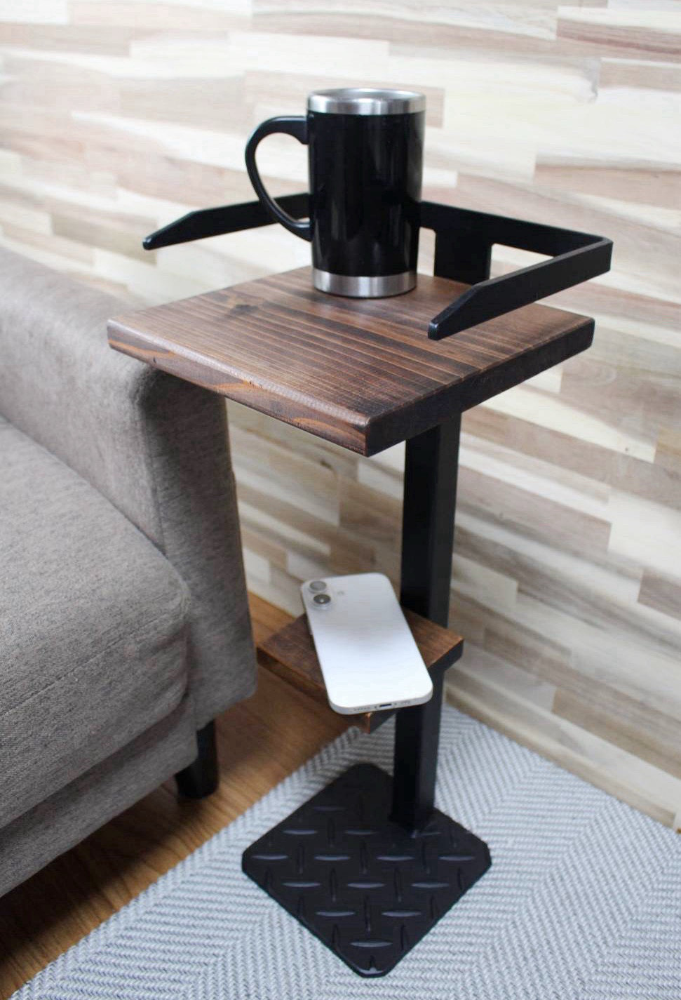 アイアンコンパクト2段サイドテーブル