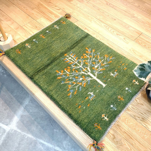 ギャッベ ペルシャ絨毯 117x87cm ギャベ 玄関マット 手織り ラグ 絨毯 ギャッベ ペルシャ絨毯 86x60cm ギャベ 玄関マット 手織り ラグ