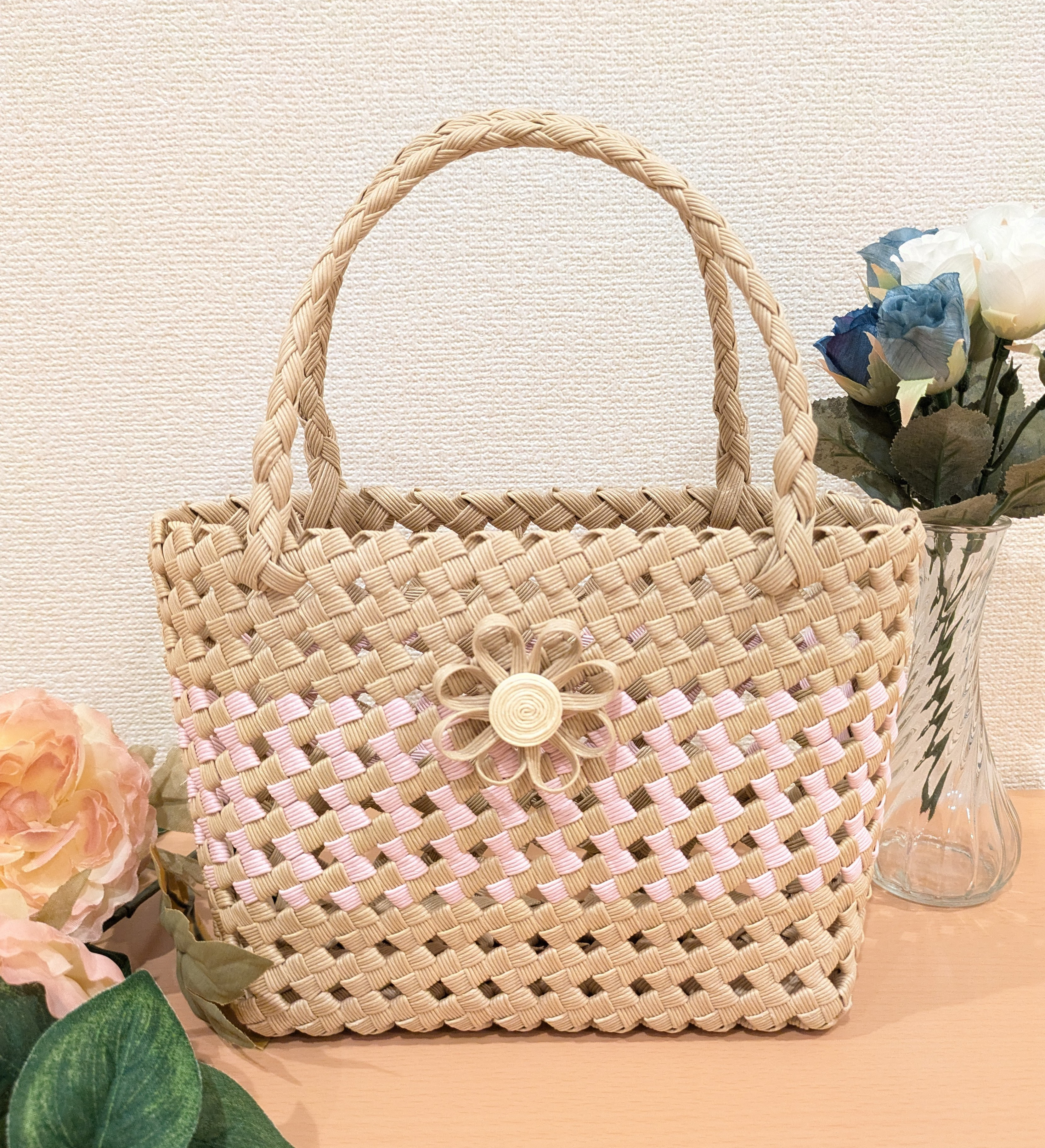 四つだたみ☆小さなかごバッグ