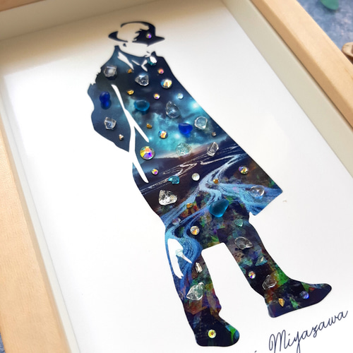 天然石絵画 Yahoo!オークション - 貴石画 天然石画 花 宝石画 絵画 額縁