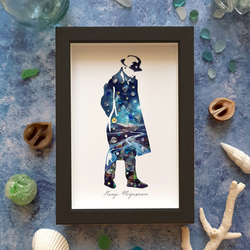 天然石モザイクアート 壁掛け モザイクタイルアート額 Mountain the rising sun! タペストリー