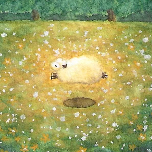 ぼくだけの野原【羊】 絵画 kuro 通販 19688154｜Creema(クリーマ)