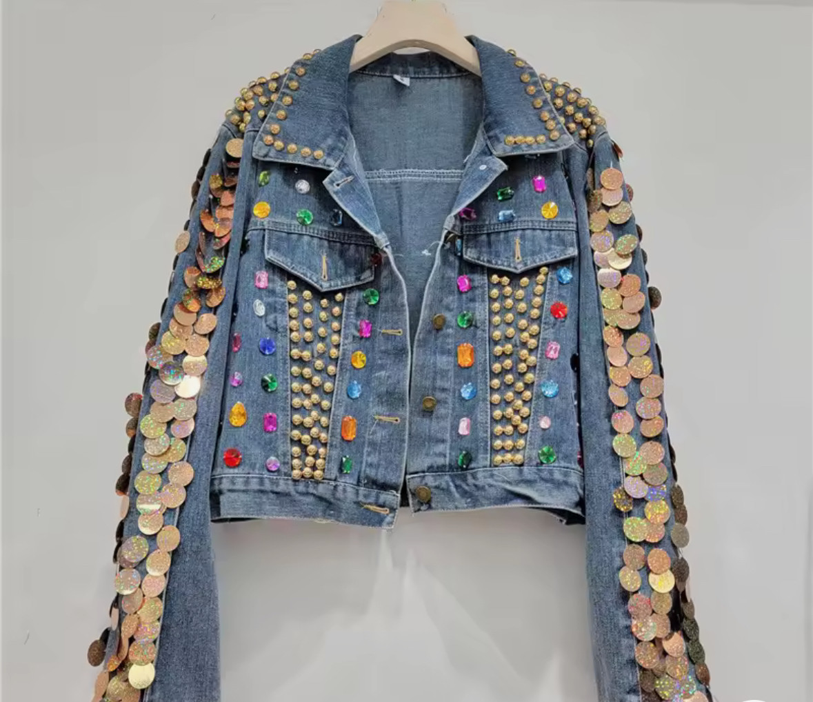 【身に纏うアート】デニムジャケット コート レディース 秋冬 気分が上がる洋服 S〜XL