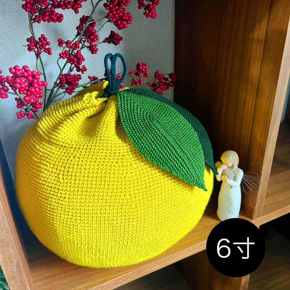 【受注製作品】晩白柚(ばんぺいゆ・ギネスサイズ)の骨壺カバー（6寸用）