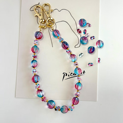 シーグラスのストラップ＊クラゲ 携帯ストラップ はなふわ* 通販