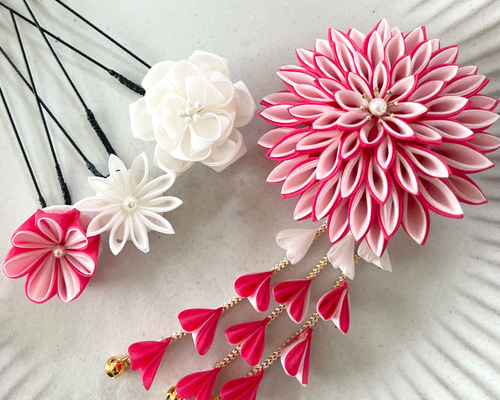 髪飾り つまみ細工 七五三 成人式 卒業式 正絹 かんざし ヘア