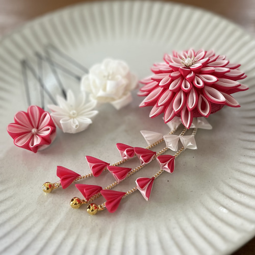 髪飾り つまみ細工 七五三 成人式 卒業式 正絹 かんざし ヘア