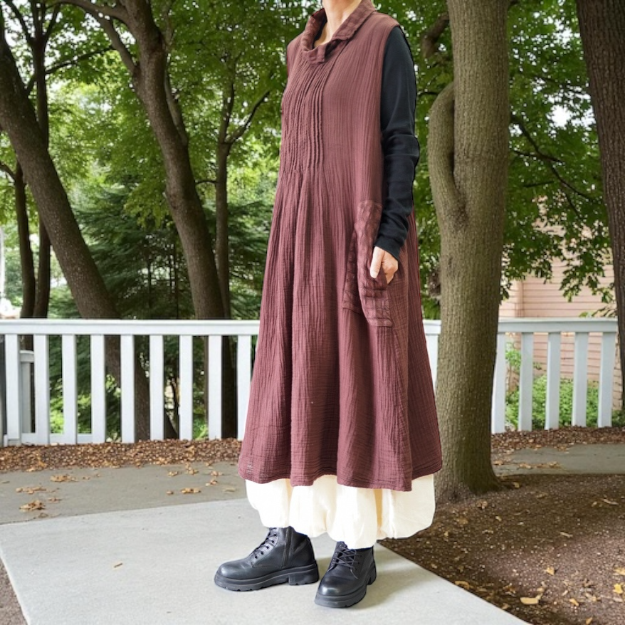 【６色展開♩】ダブルコットンのロングワンピース