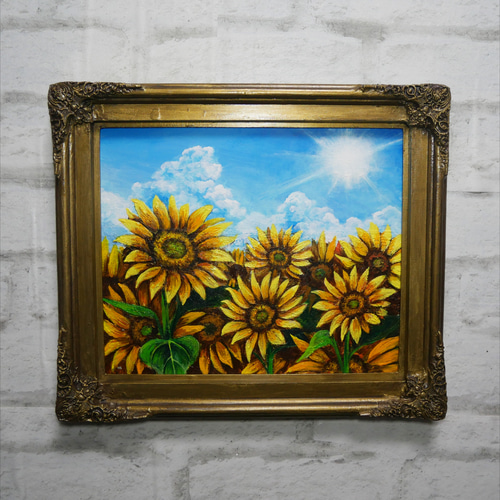 田渕眞兒　油絵　油彩画 田渕眞兒油絵油彩画抽象画s額付