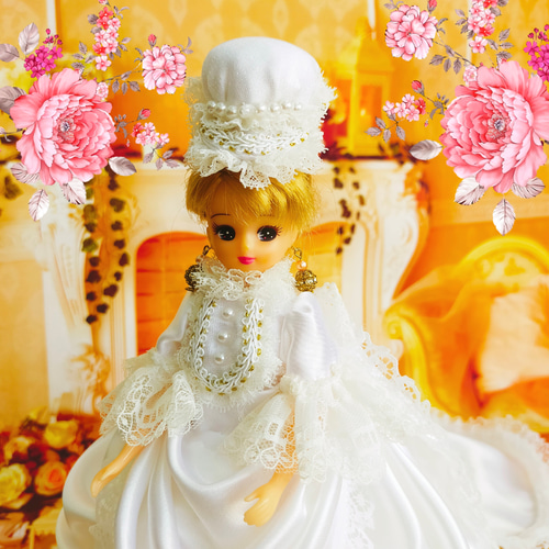 リカちゃんサイズ ウェディングドレス バッスルドレス 22㎝ドール