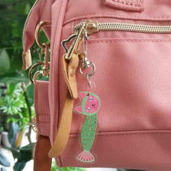 マーメイド猫アクリルキーホルダー｜猫型ナスカン付き 3枚目の画像