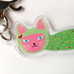 マーメイド猫アクリルキーホルダー｜猫型ナスカン付き 2枚目の画像