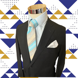 会津木綿ネクタイ　「瓜棒縞」 1枚目の画像