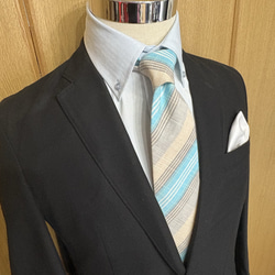 会津木綿ネクタイ　「瓜棒縞」 3枚目の画像