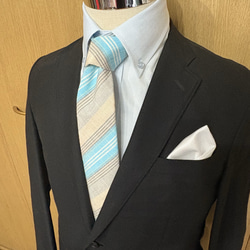 会津木綿ネクタイ　「瓜棒縞」 4枚目の画像