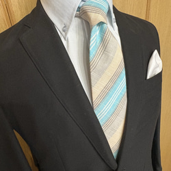 会津木綿ネクタイ　「瓜棒縞」 7枚目の画像